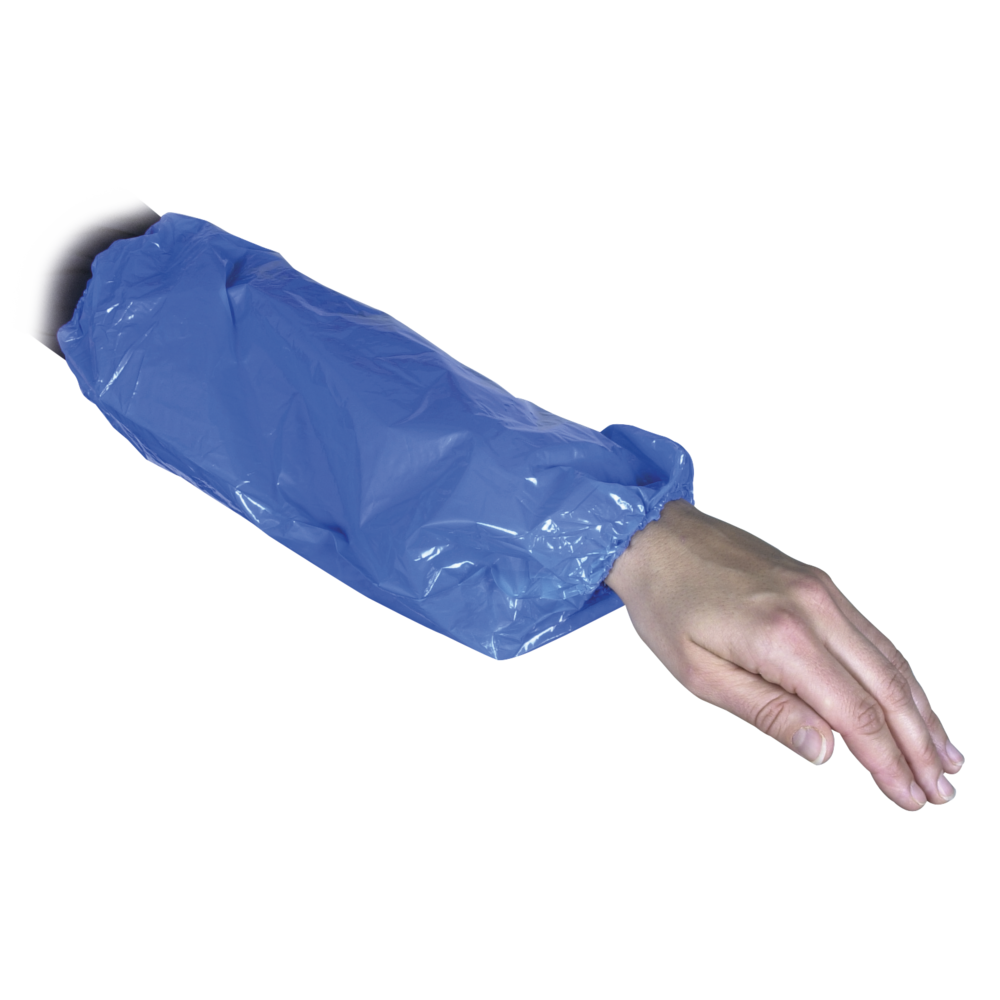 Ärmskydd, ABENA, 40x20cm, 30 micron, blå, LDPE, icke-steril, engångs