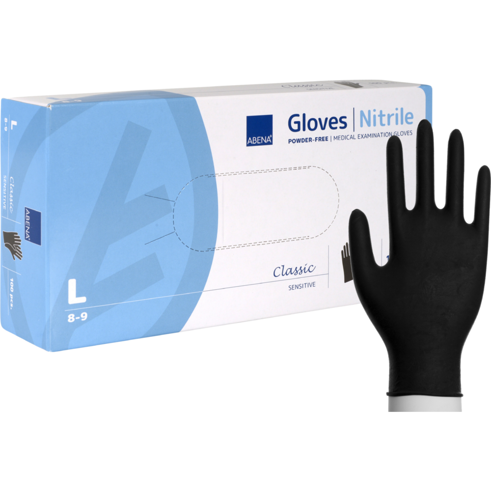 Nitrilhandske classic puderfri svart L