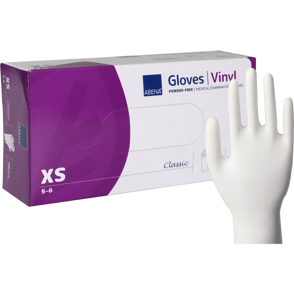 Vinylhandske classic puderfri transparent XS