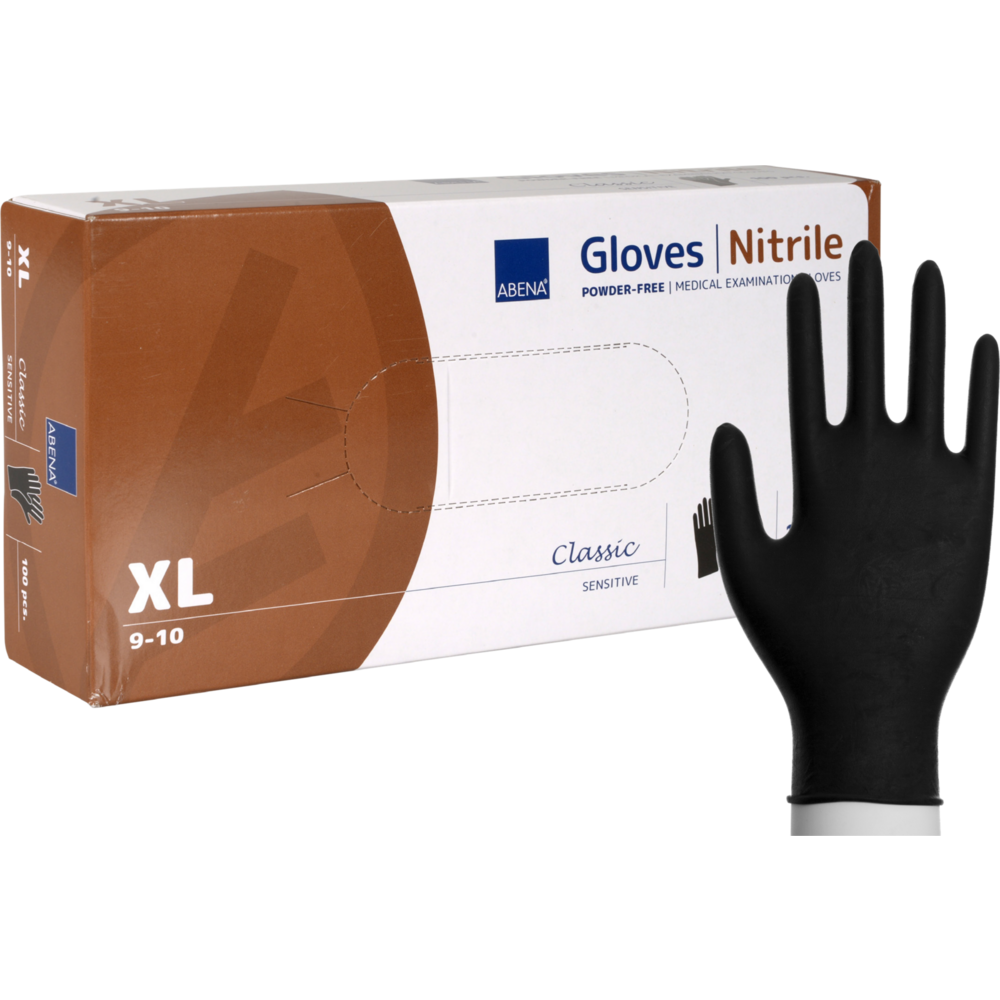 Nitrilhandske classic puderfri svart XL