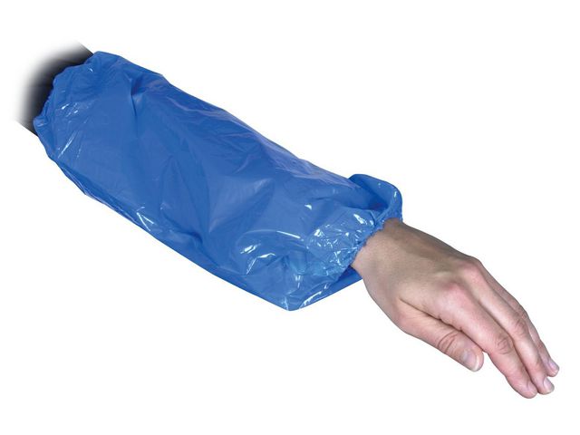 Ärmskydd i LDPE m resår 40cm blå 100/FP