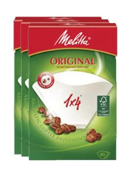 Melitta kaffefilter 1x4 80st 3-pack