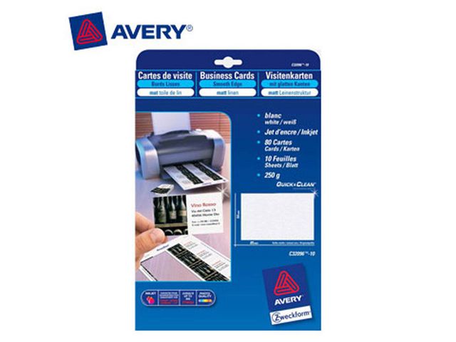 Visitkort AVERY matt 260g, 85x54mm