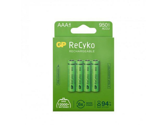 Batteri Laddbar GP Recyko 950 AAA 4/FP