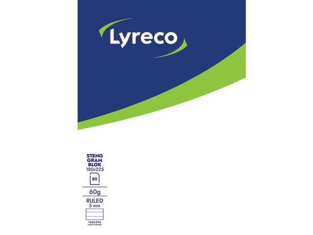 Stenografiblock LYRECO 180x225mm