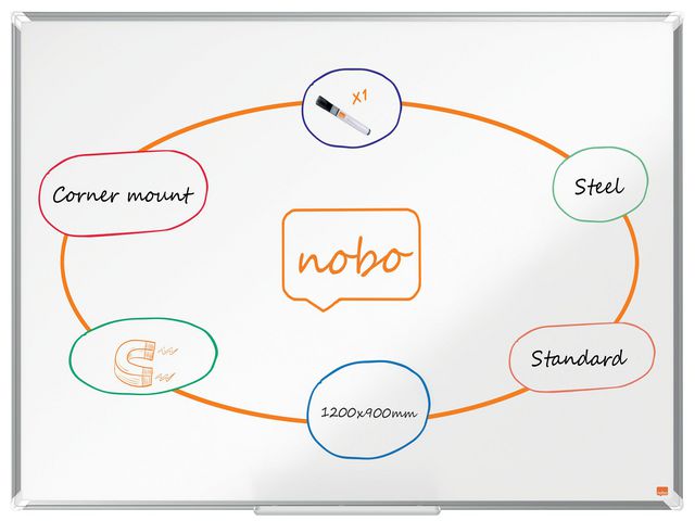 Whiteboard NOBO premium stål 120x90cm